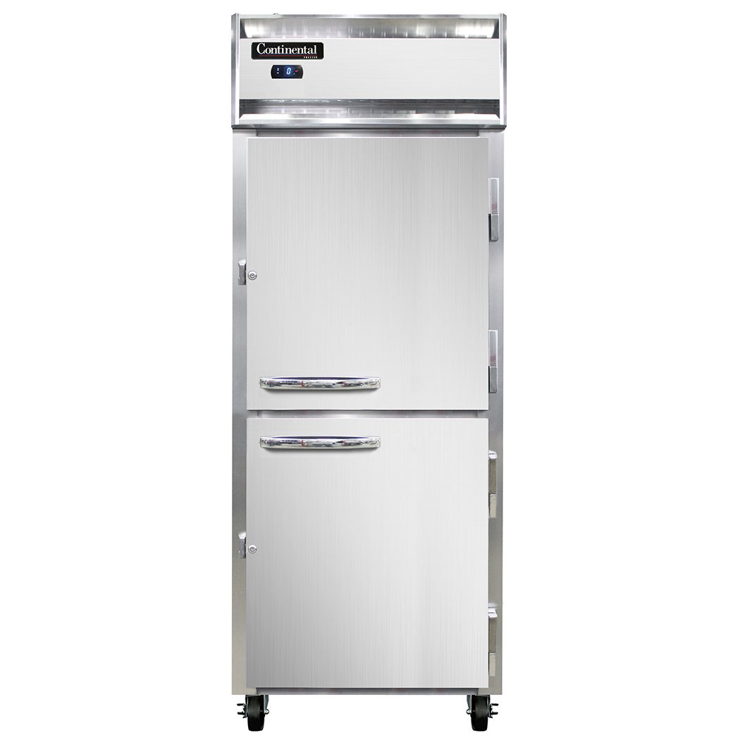 Continental Refrigerator 1FESNSSHD 28" One Section Reach-In Freezer w/ 2 Half Solid Doors, All Stainless Steel, 18 cu. ft.