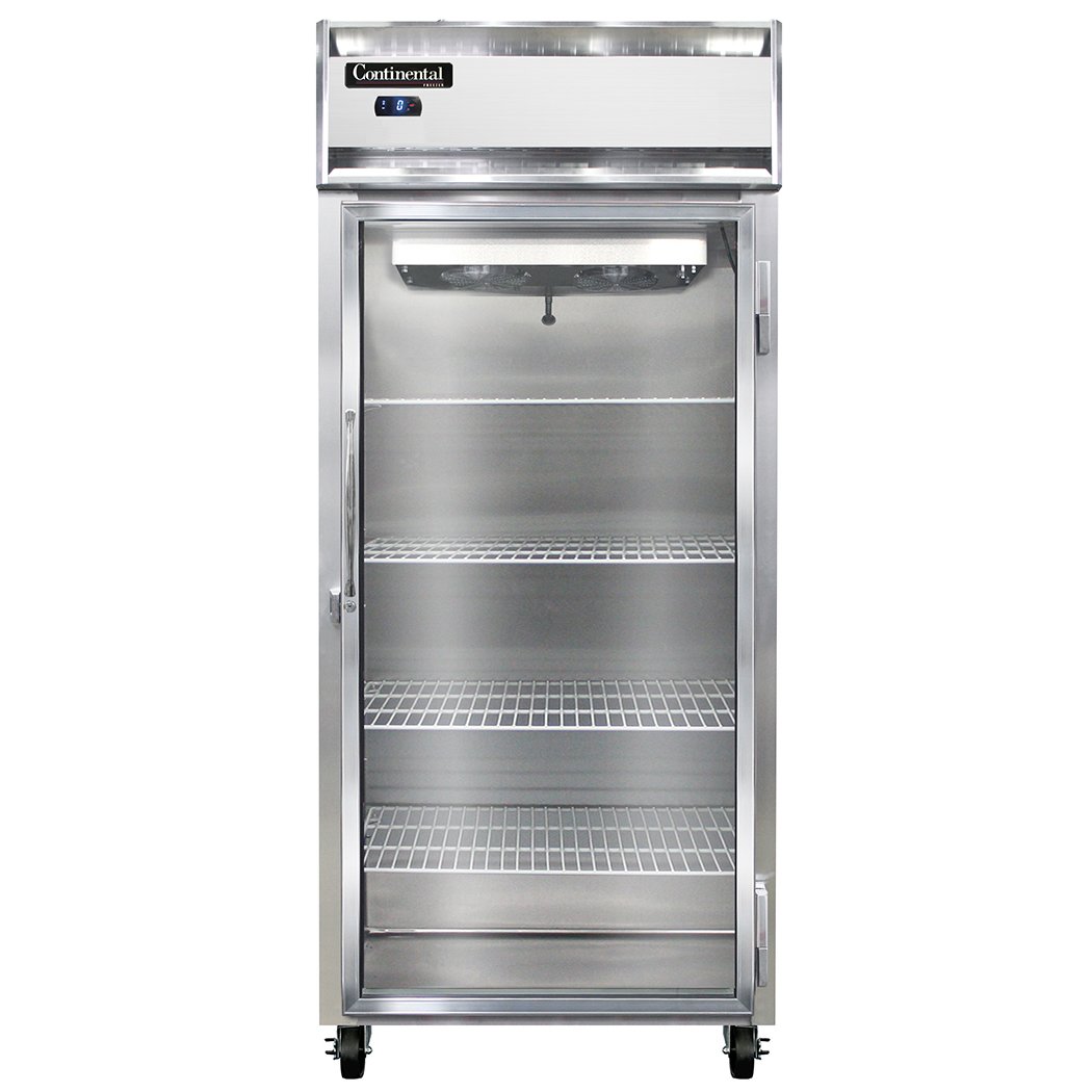 Continental Refrigerator 1FXSNSSGD 36" One Section Reach-In Freezer w/ Glass Door, All Stainless Steel, 26 cu. ft.