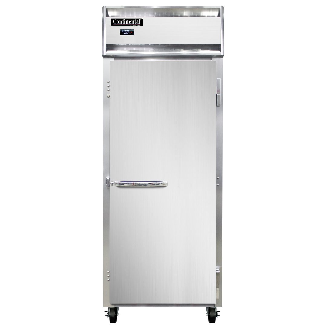 Continental Refrigerator 1REN 28.5" One Section Reach-In Refrigerator w/ Solid Door, Stainless Steel Front Aluminum Exterior, 21 cu. ft.