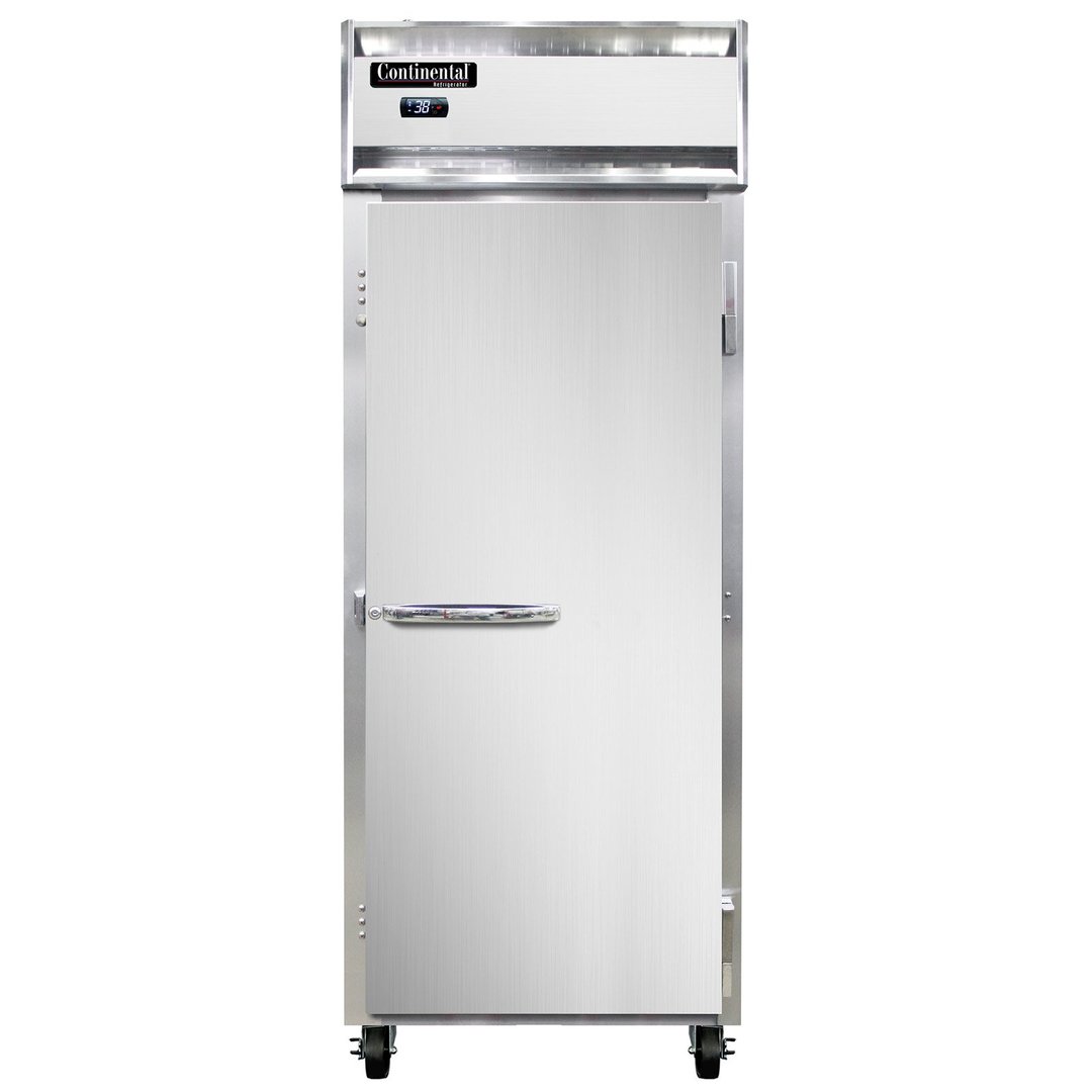 Continental 1RENSS 28.5" One Section Reach-In Refrigerator w/ Solid Door, All Stainless Steel, 21 cu. ft.