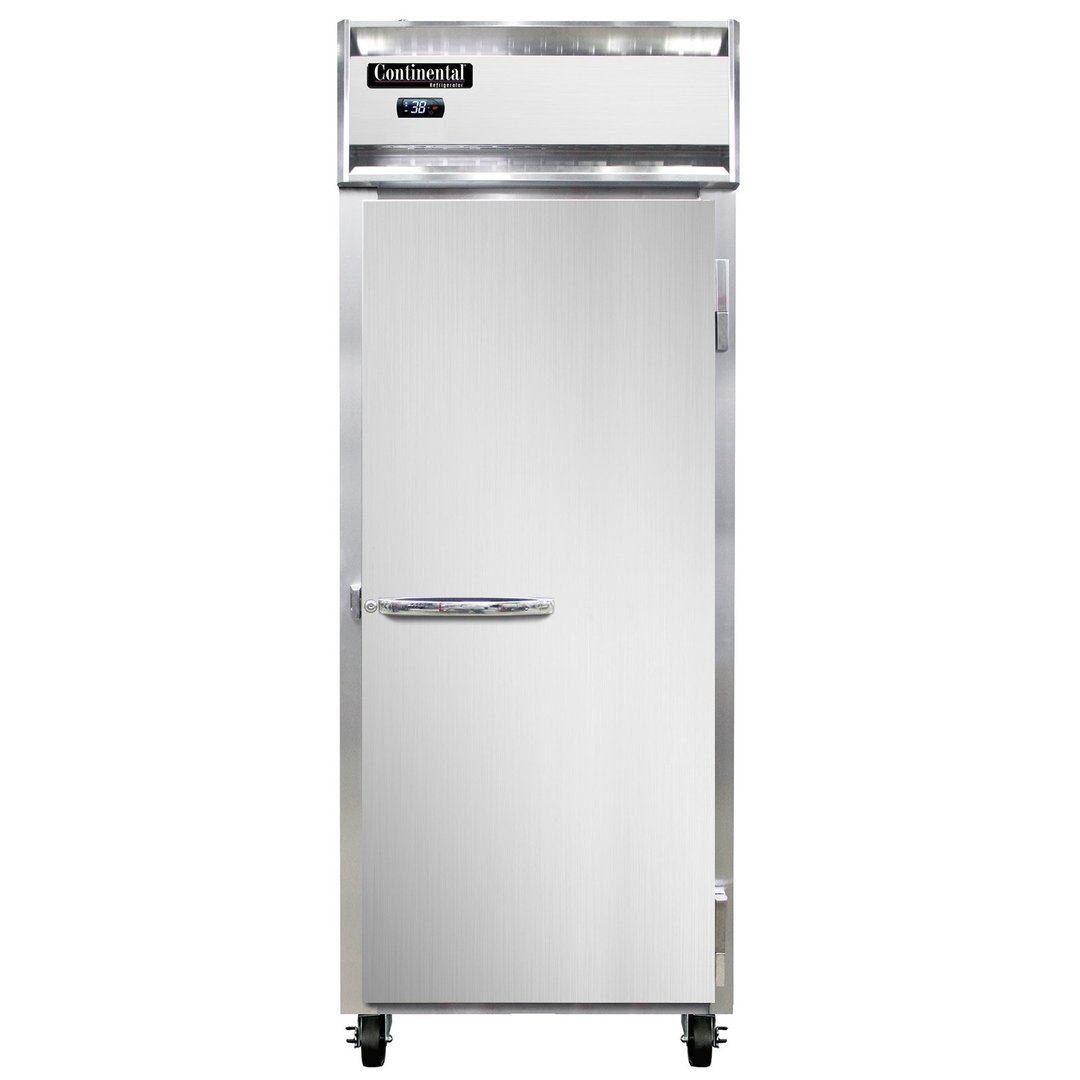 Continental Refrigerator 1RENSSPT 29" One Section Pass-Thru Refrigerator w/ 2 Solid Doors, All Stainless Steel, 22 cu. ft.