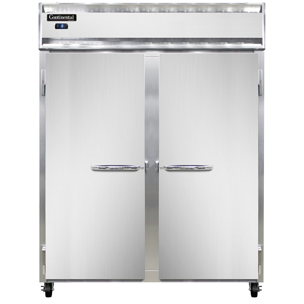 Continental Refrigerator 2FESNSS 57" Two Section Reach-In Freezer w/ 2 Solid Doors, All Stainless Steel, 40 cu. ft.
