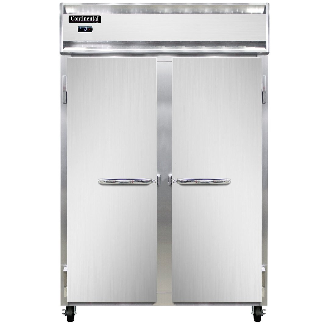 Continental Refrigerator 2FNSA 52" Two Section Reach-In Freezer w/ 2 Solid Doors, Stainless Steel Exterior, 48 cu. ft.