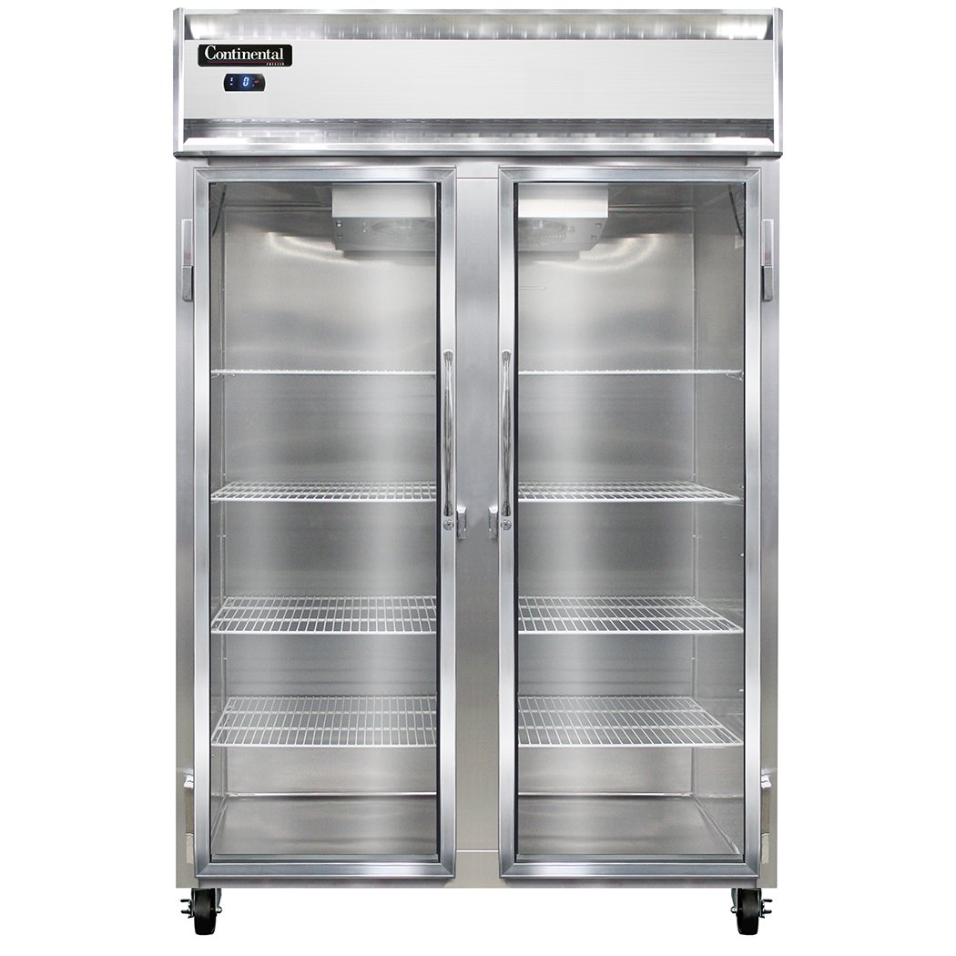 Continental Refrigerator 2FSGD 52" Two Section Reach-In Freezer w/ 2 Glass Doors, 32 cu. ft.