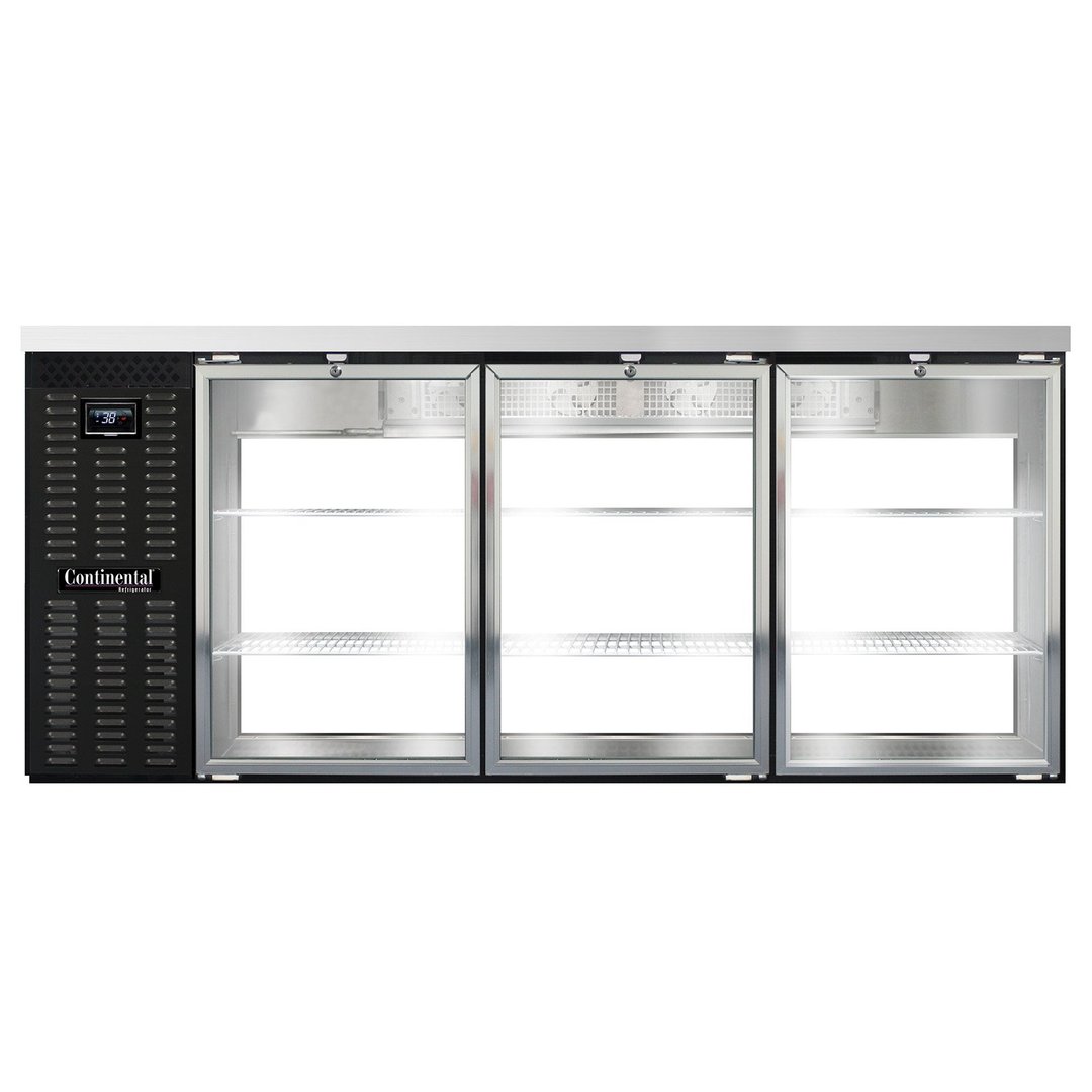 Continental Refrigerator BB79NGDPT Pass-Thru Back Bar Cooler w/ 28 Cu Ft, 6 Glass Doors, 79"W