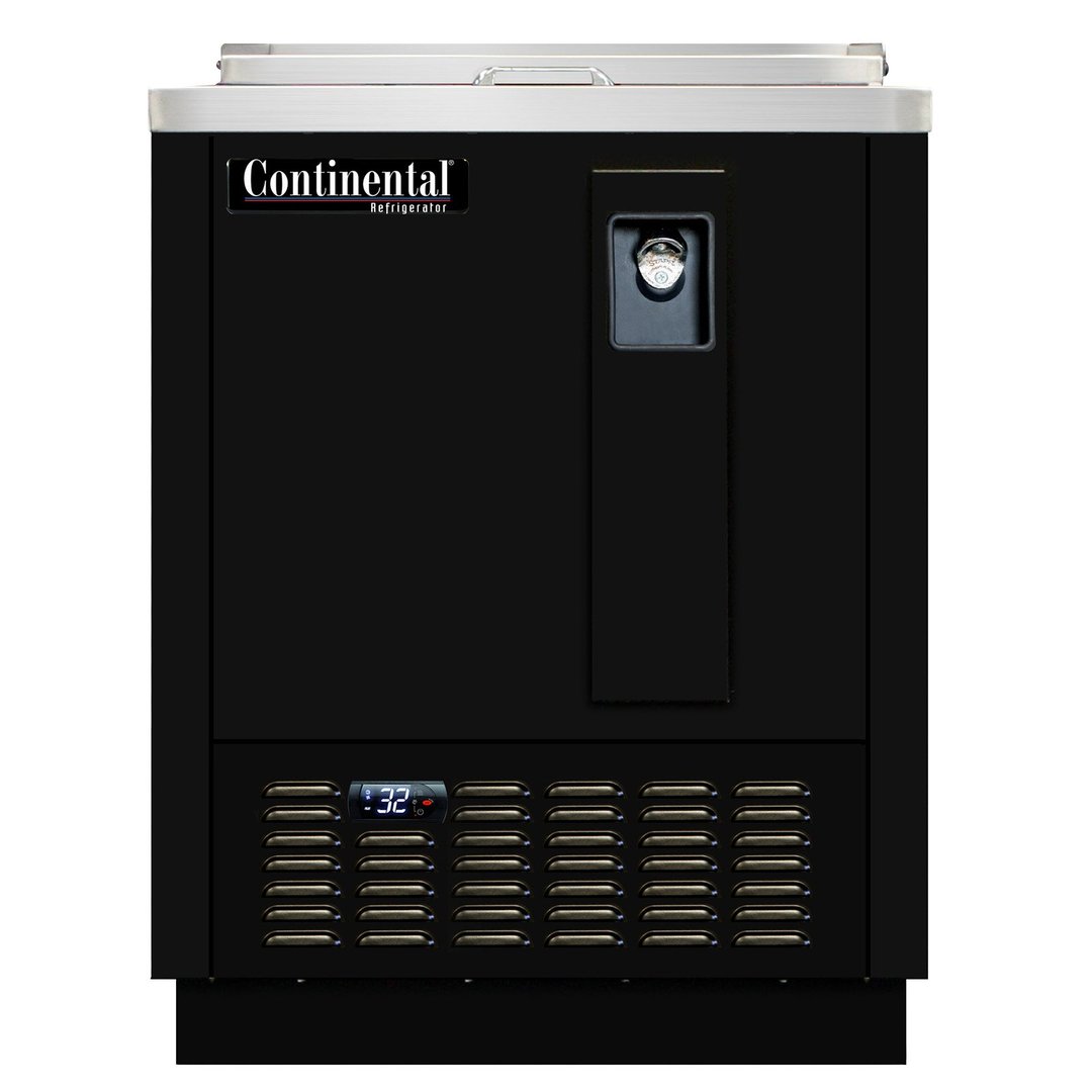 Continental Refrigerator CBC24-DC 24" Black Horizontal Bottle Cooler, Bottom Mount