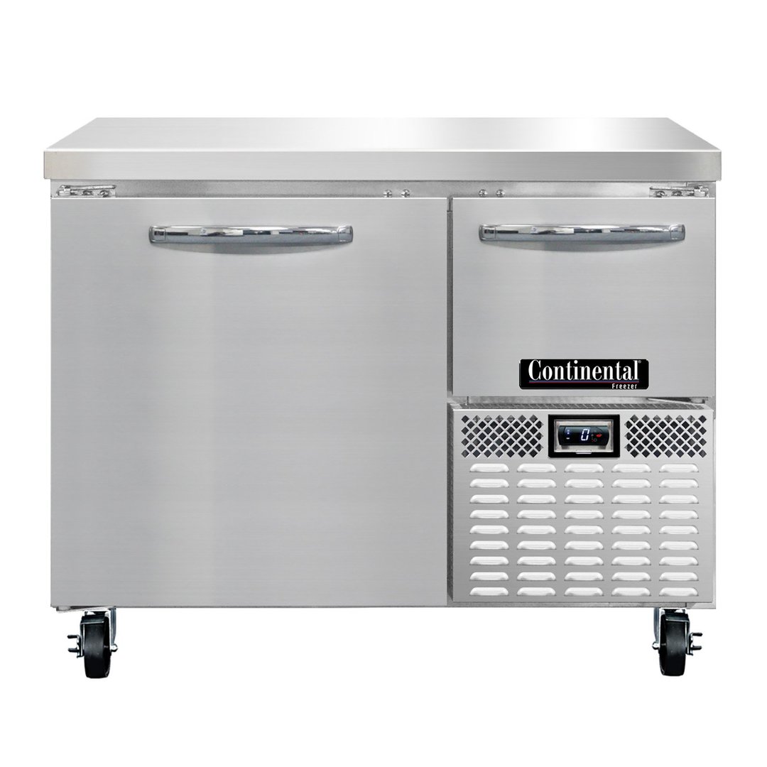 Continental Refrigerator FA43N 43" 1-Section Worktop Freezer w/ 1 Full & 1 Half Door