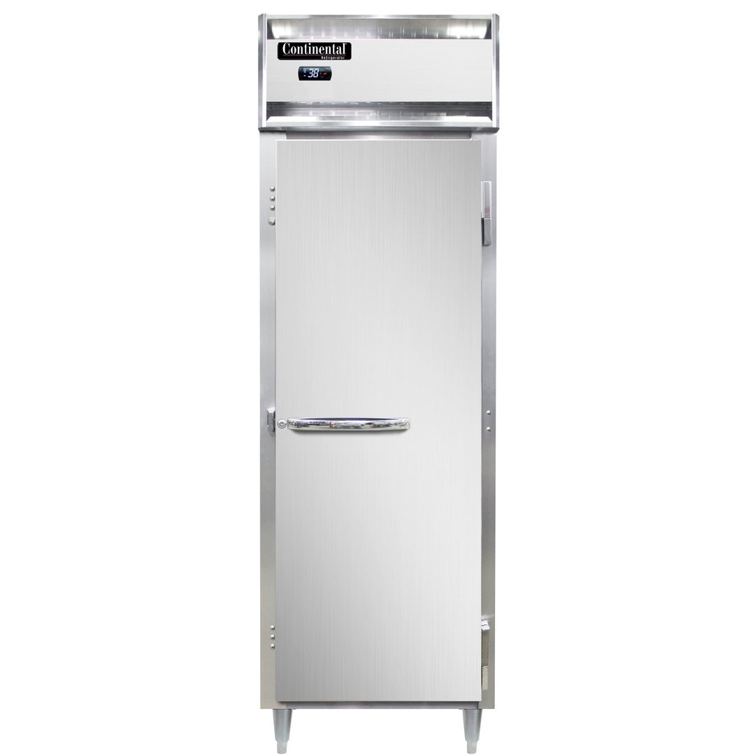 Continental Refrigerator D1RN 26" One Section Reach-In Refrigerator w/ Solid Door, Stainless Steel Front Aluminum Exterior, 21 cu. ft.