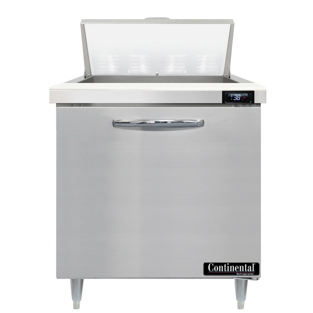 Continental Refrigerator D32N8 32" One Section Sandwich / Salad Prep Table w/ 1 Door, 8 Pans