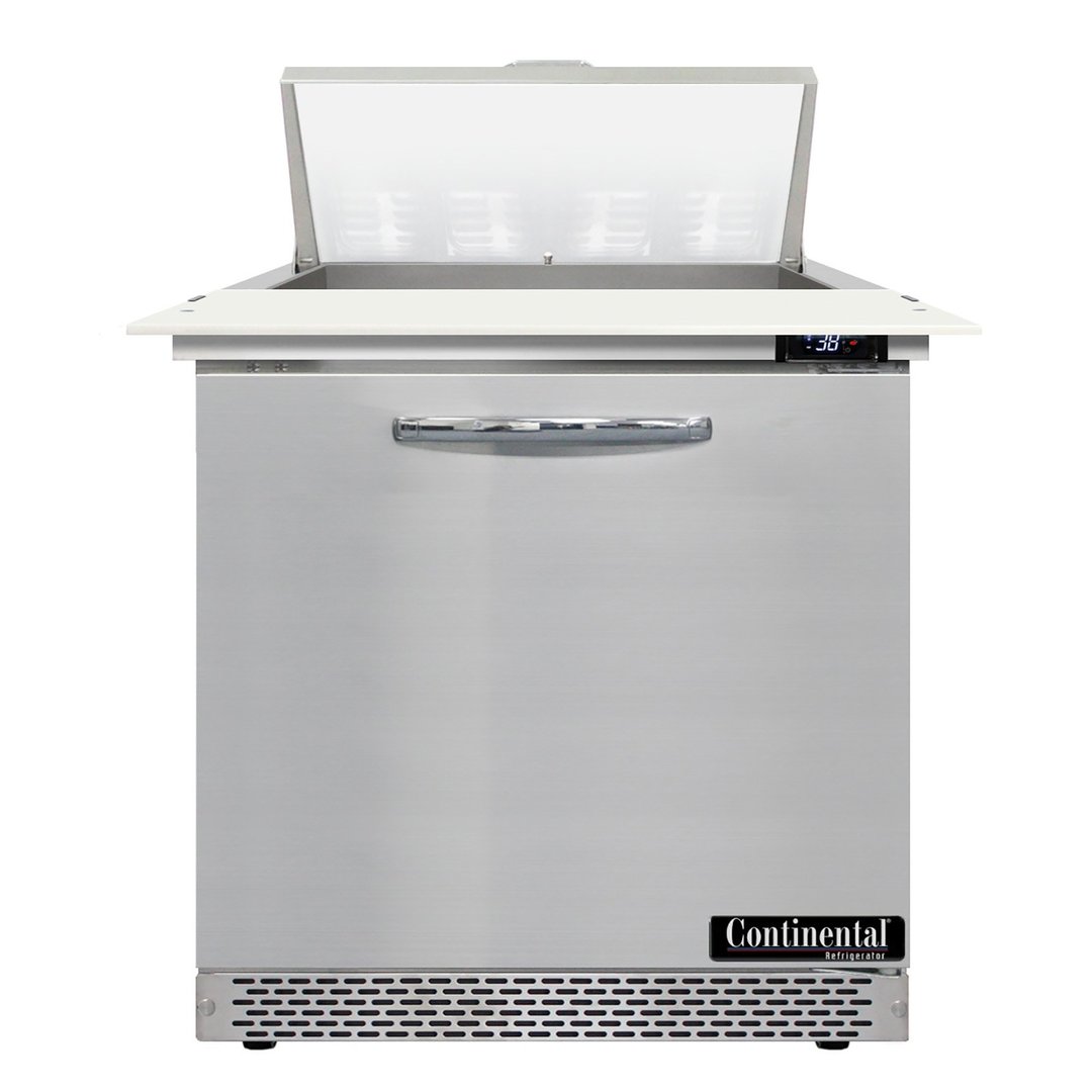 Continental Refrigerator D32N8C-FB 32" One Section Sandwich / Salad Prep Table w/ 1 Door, 8 Pans
