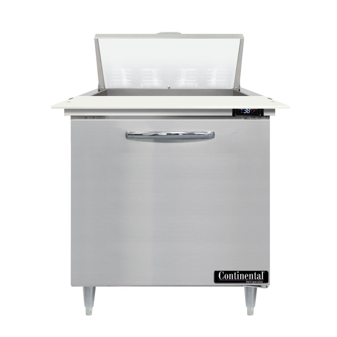 Continental Refrigerator D32N8C 32" One Section Sandwich / Salad Prep Table w/ 1 Door, 8 Pans
