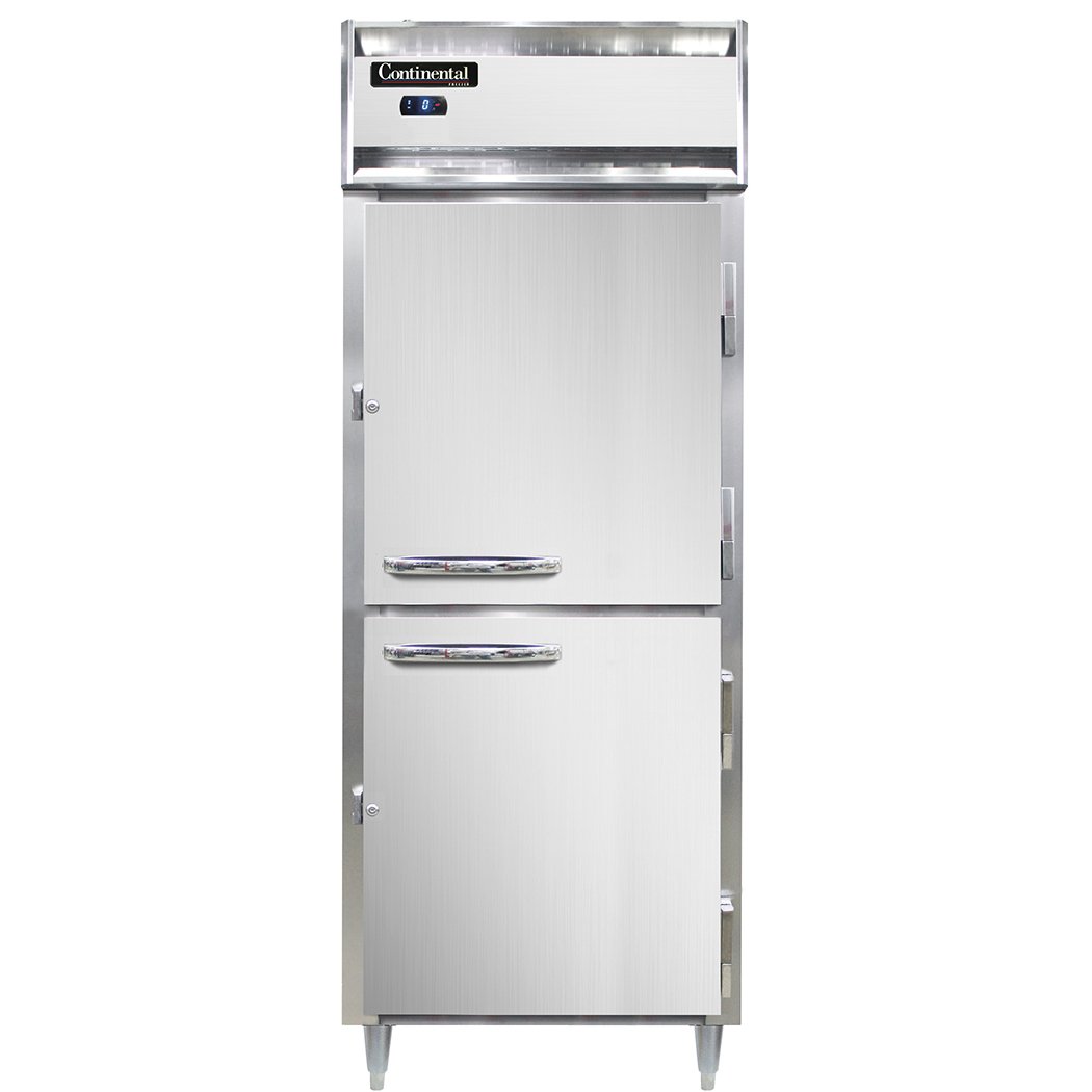 Continental Refrigerator D1FESNSAHD 28" One Section Reach-In Freezer w/ 2 Half Solid Doors, Stainless Steel Exterior, 18 cu. ft.