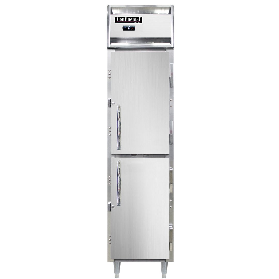 Continental Refrigerator D1FSENSAHD 17" One Section Reach-In Freezer w/ 2 Half Solid Doors, Stainless Steel Exterior, 15 cu. ft.