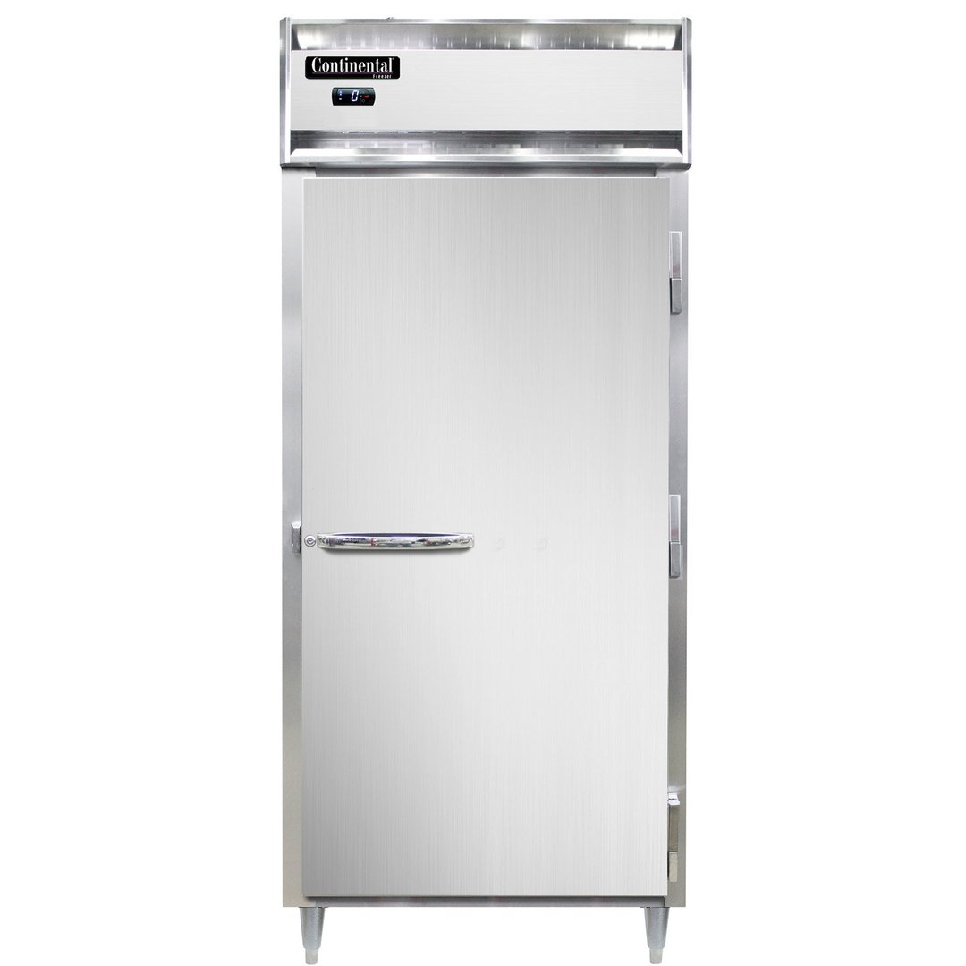 Continental Refrigerator D1FXNSSPT 36" One Section Pass-Thru Freezer w/ 2 Solid Doors, All Stainless Steel, 32 cu. ft.
