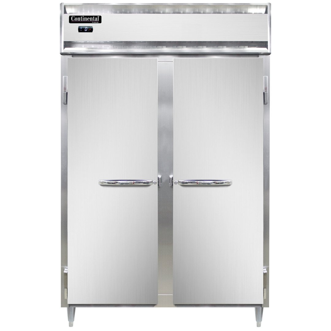 Continental Refrigerator D2FNSS 52" Two Section Reach-In Freezer w/ 2 Solid Doors, All Stainless Steel, 50 cu. ft.