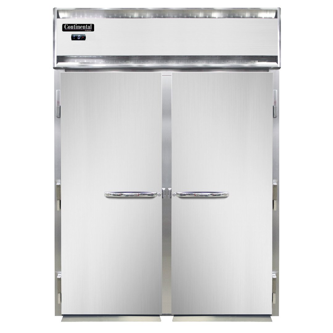 Continental Refrigerator D2FINSS 68" Two Section Roll-In Freezer w/ 2 Solid Doors, All Stainless Steel, 64 cu. ft.