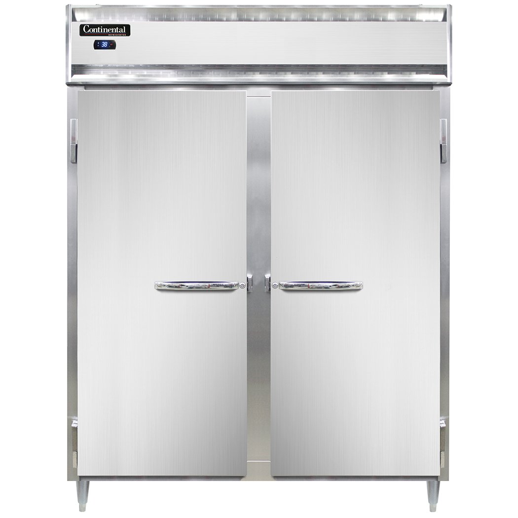 Continental Refrigerator D2RESNSA 57" Two Section Reach-In Refrigerator w/ 2 Solid Doors, Stainless Steel Exterior, 40 cu. ft.
