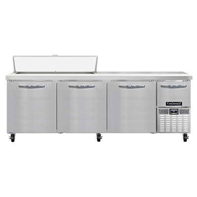 Continental Refrigerator RA93N12 93" Sandwich / Salad Prep Table w/ 4 Doors, 12 Pans