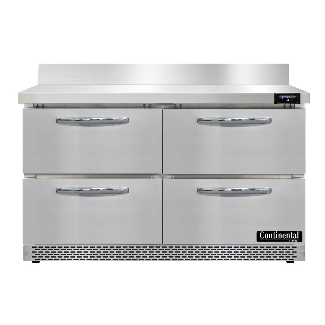 Continental Refrigerator SWF48NBS-FB-D 48" 2-Section Worktop Freezer w/ 4 Drawers, 13.4 cu. ft.