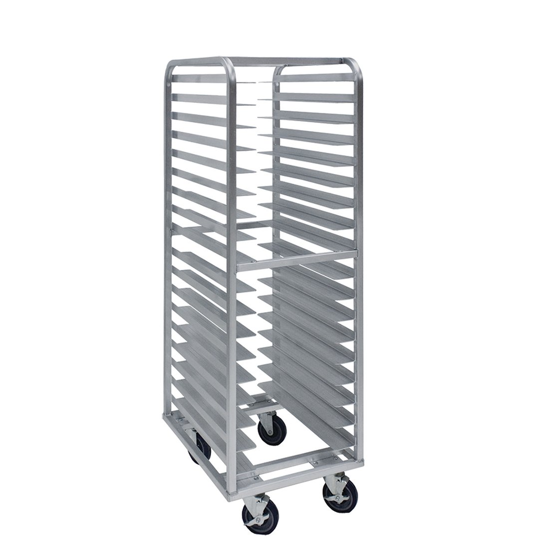 Cres Cor 2736512/1818 18 Pan End Load  Aluminum Roll-In Refrigerator Rack w/ 3" Bottom Load Slides
