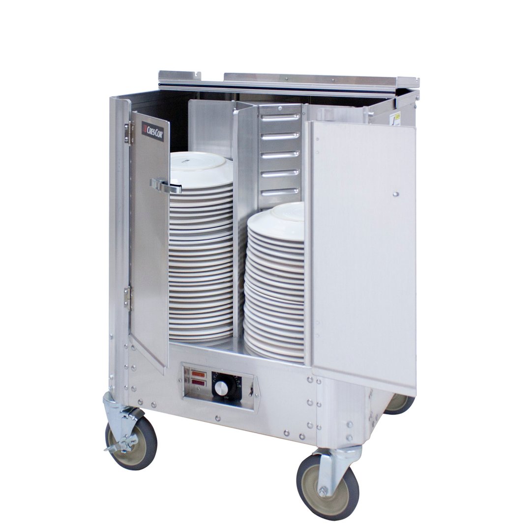 Cres Cor HJ53110240 Aluminum Heated Dish Plate Dispenser for 9 7/8" to 11" Diameter Plates
