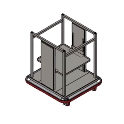 Carter-Hoffmann OTD2020 Open Single Stack Dispenser Cart for 20x20 Wash Racks
