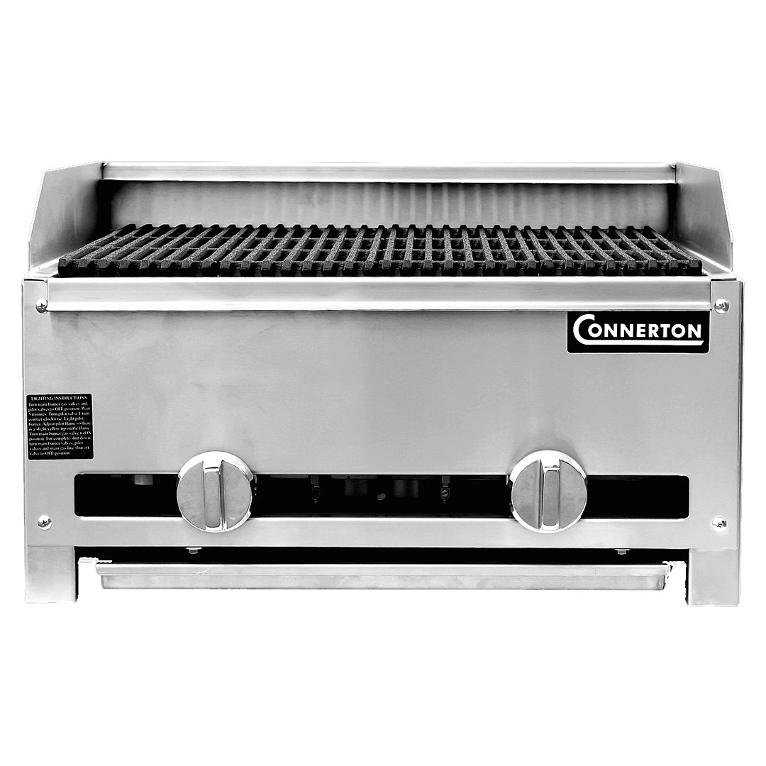 Connerton RLRB-23-47L-S 47" Countertop Gas Lava Rock Charbroiler w/ (4) Burners, 112.000 BTU