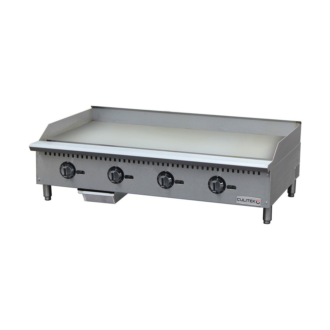 Culitek CULCTG48TNG 48" Countertop Thermostatic Gas Griddle with 1" Steel  Plate, 120.000 BTU