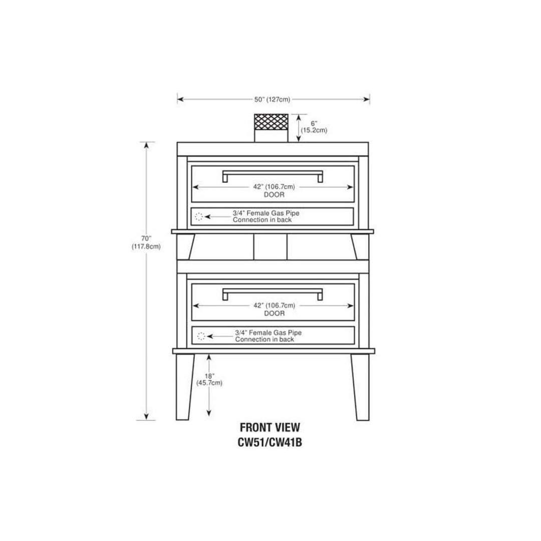 Peerless CW51/41B 50" Gas Bake Oven, Double Deck