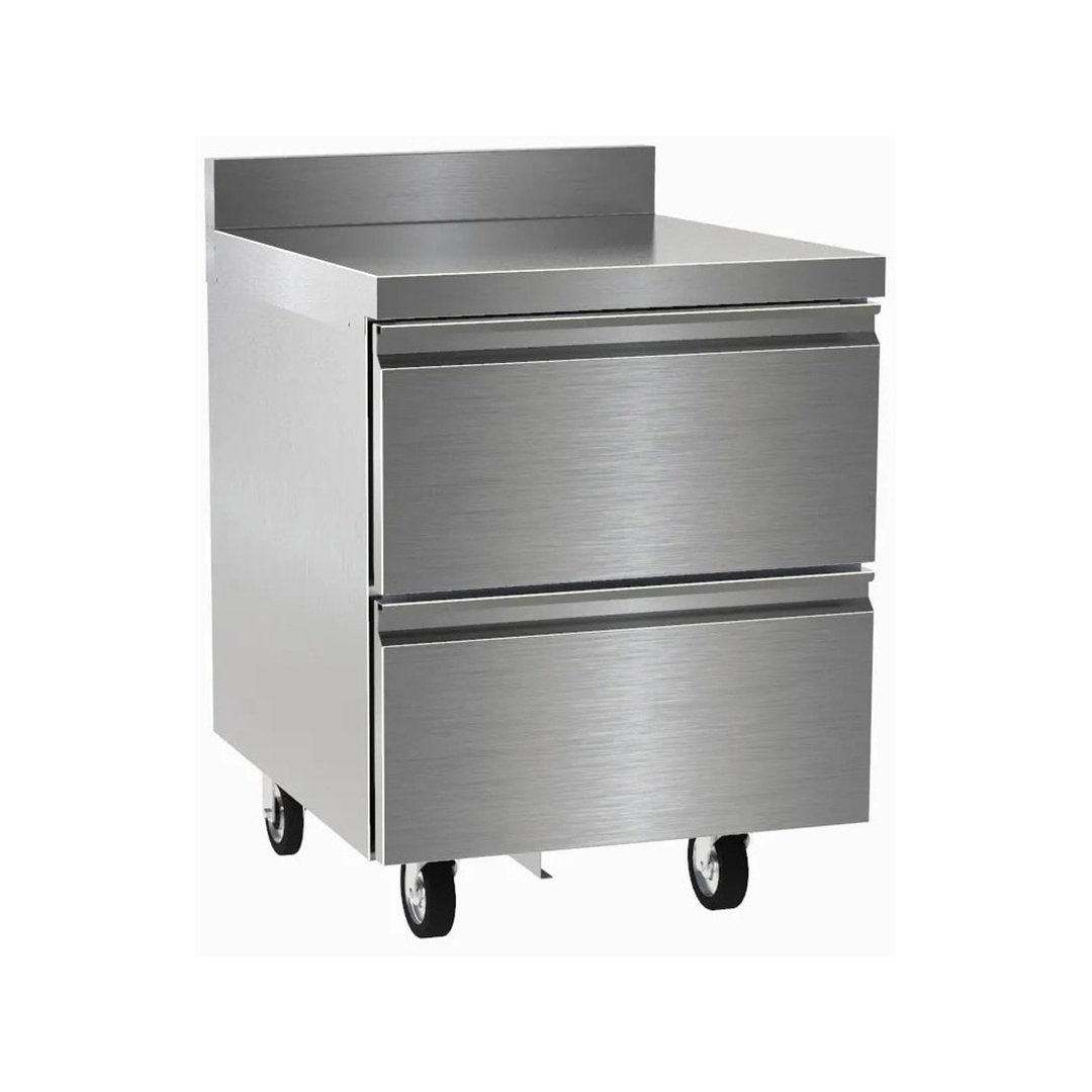 Delfield STD4424NP 24" 1-Section Worktop Refrigerator w/ 2 Drawers, 4" Backsplash, 6.35 cu. ft.