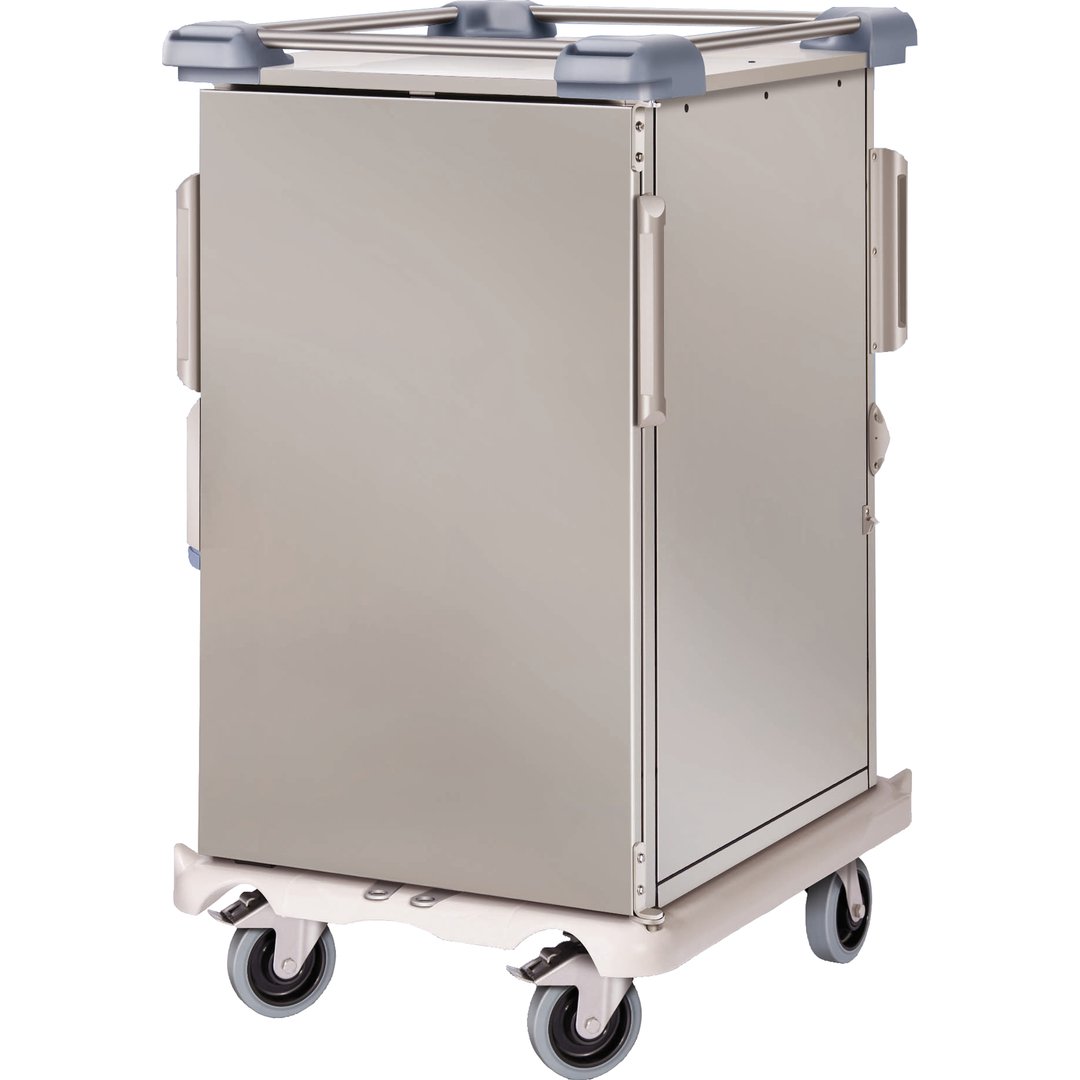 Dinex DXTAIII4792030 Stainless Steel 30 Trays Junior Meal Delivery Cart w/ 2 Doors