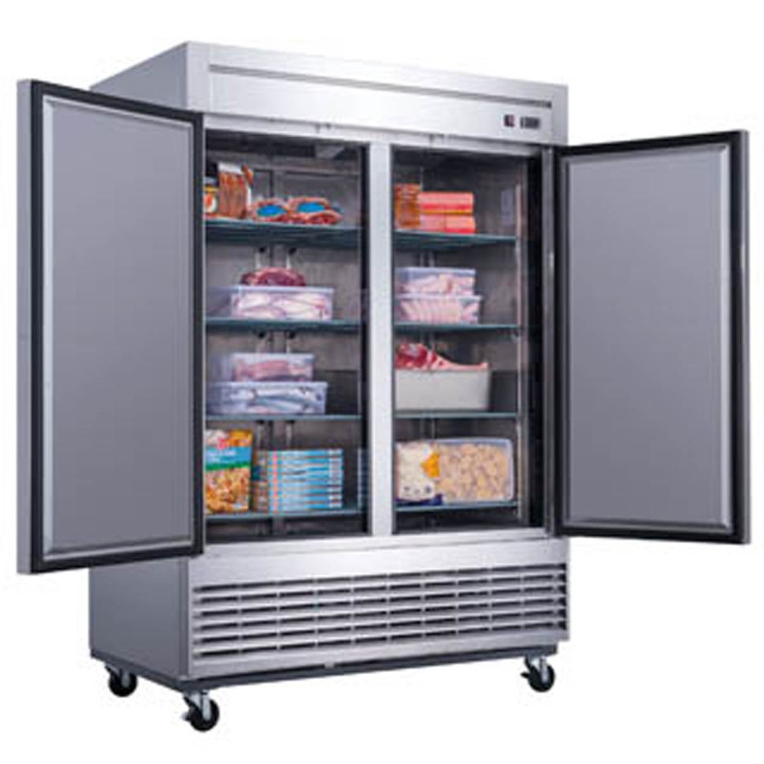 Dukers Appliance Co D55F 55" Two Section Reach-In Freezer w/ 2 Solid Doors, Bottom Mount, 41 cu. ft.