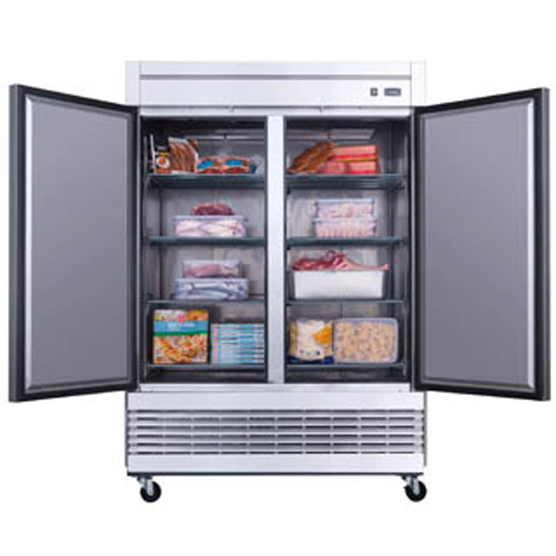 Dukers Appliance Co D55F 55" Two Section Reach-In Freezer w/ 2 Solid Doors, Bottom Mount, 41 cu. ft.