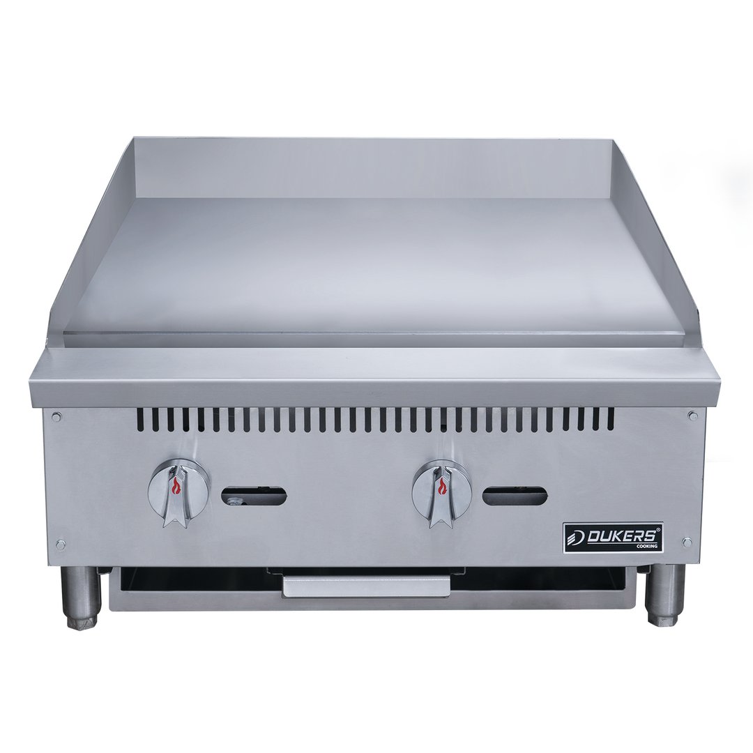 Dukers Appliance Co DCGM24 24" Countertop Manual Gas Griddle, 3/4" Steel Plate, 60.000 BTU
