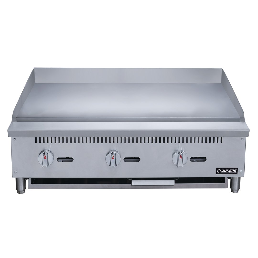 Dukers Appliance Co DCGM36 36" Countertop Manual Gas Griddle, 3/4" Steel Plate, 90.000 BTU