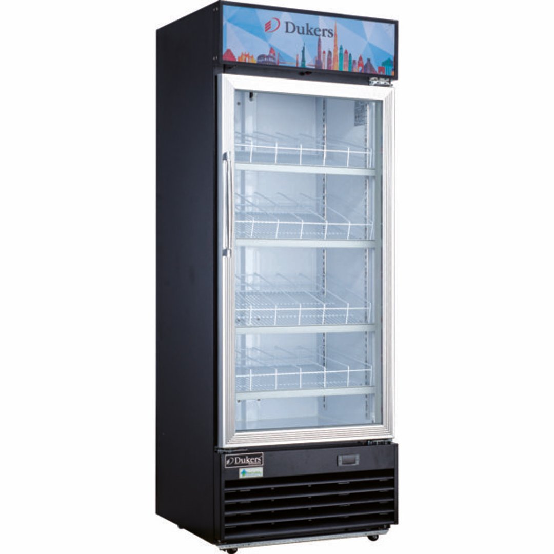 Dukers Appliance Co DSM-12R 25" One Glass Door Merchandiser Refrigerator in Black, 11.5 cu. ft.