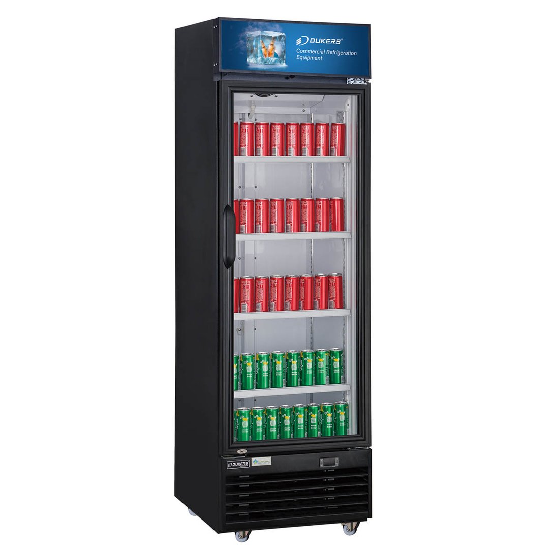 Dukers Appliance Co DSM-15R 27" One Glass Door Merchandiser Refrigerator in Black, 14.7 cu. ft.