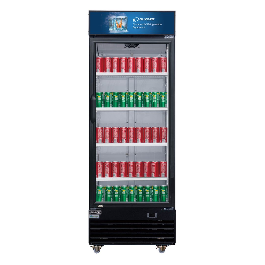 Dukers Appliance Co DSM-15R 27" One Glass Door Merchandiser Refrigerator in Black, 14.7 cu. ft.