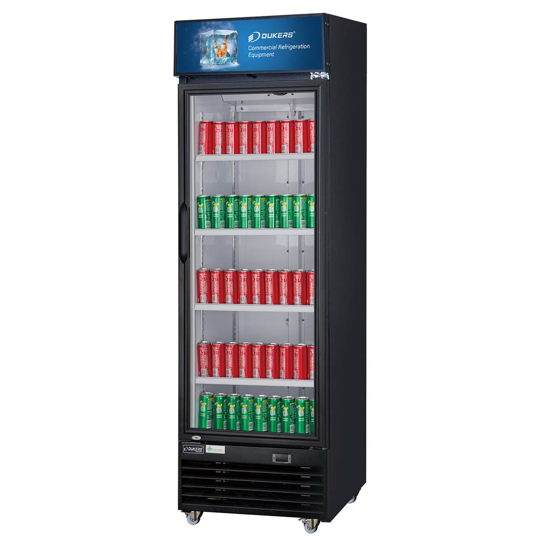 Dukers Appliance Co DSM-15R 27" One Glass Door Merchandiser Refrigerator in Black, 14.7 cu. ft.