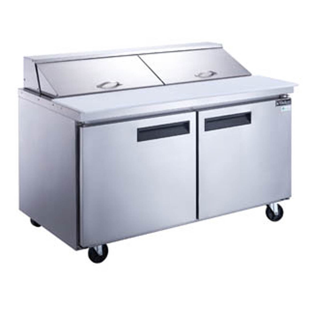 Dukers Appliance Co DSP60-16-S2 60" Two Section Sandwich/Salad Prep Table w/ 2 Doors, 16 Pans