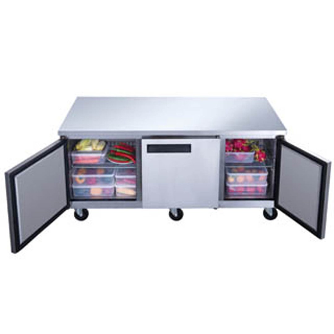 Dukers DUC72R 72" Three Section Undercounter Refrigerator w/ 3 Doors, 19 cu. ft.