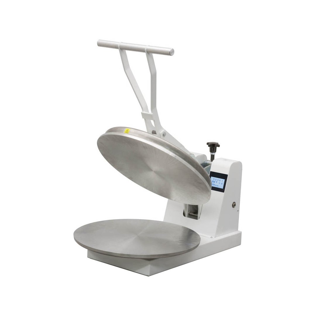 DoughXpress DM-18-120  18" Manual Clamshell Pizza Dough Press with Single Heat and Digital Temperature Control