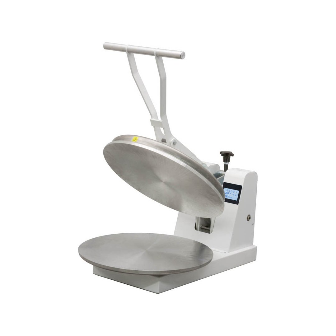DoughXpress DM-18-220 18" Manual Clamshell Pizza Dough Press with Single Heat and Digital Temperature Control