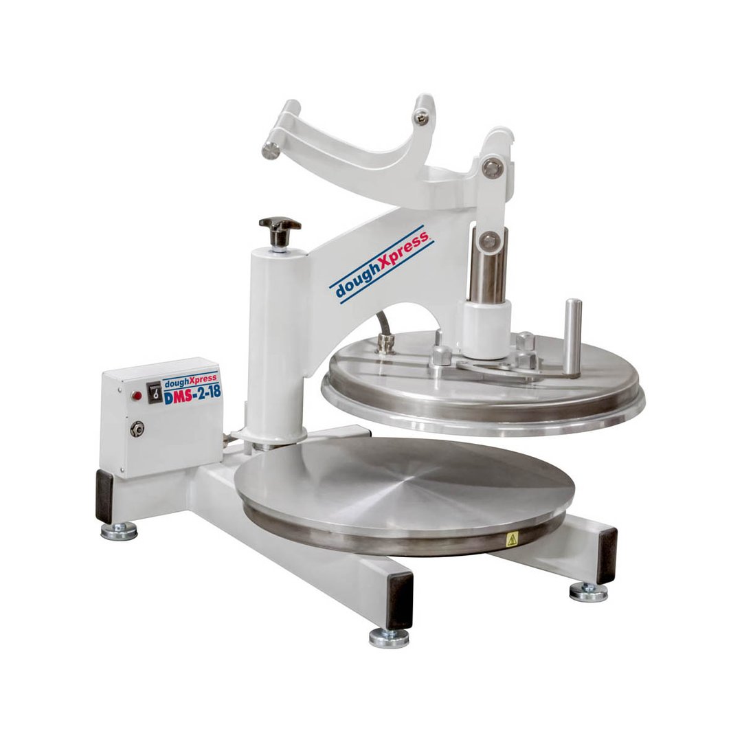 DoughXpress DMS-2-18 18" Manual Pizza Dough Press with Dual Heat and Analog Temperature Control