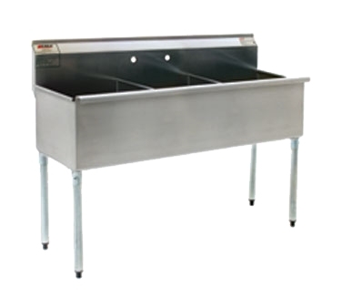 Eagle Group 2154-3-16/4-1X 55" Three Compartment Sink, 18"W x 21"L Bowl Without Drainboard