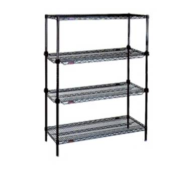 Eagle Group RS4-63-A1836BL Black Epoxy 4-Tier Add-A-Shelf Starter Unit - 36"W x 18"D x 63"H