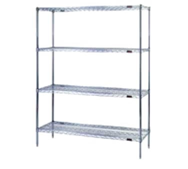 Eagle Group S4-74-1836Z EAGLEbrite® Zinc 4-Tier Starter Shelving Unit - 36"W x 18"D x 74"H