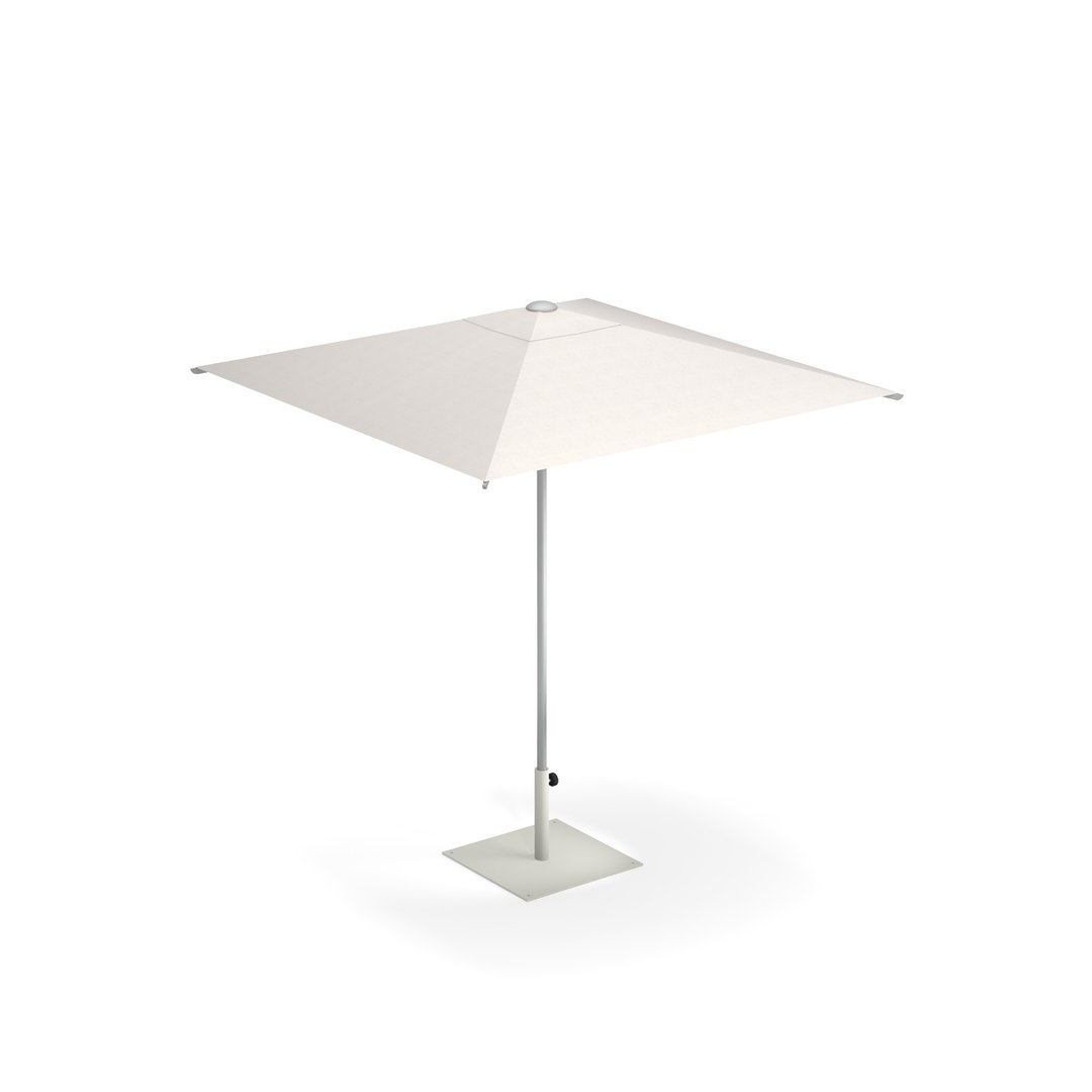 emu 980FG-WT 6 1/2 ft Square Top Shade Umbrella - Anodized Aluminum Pole