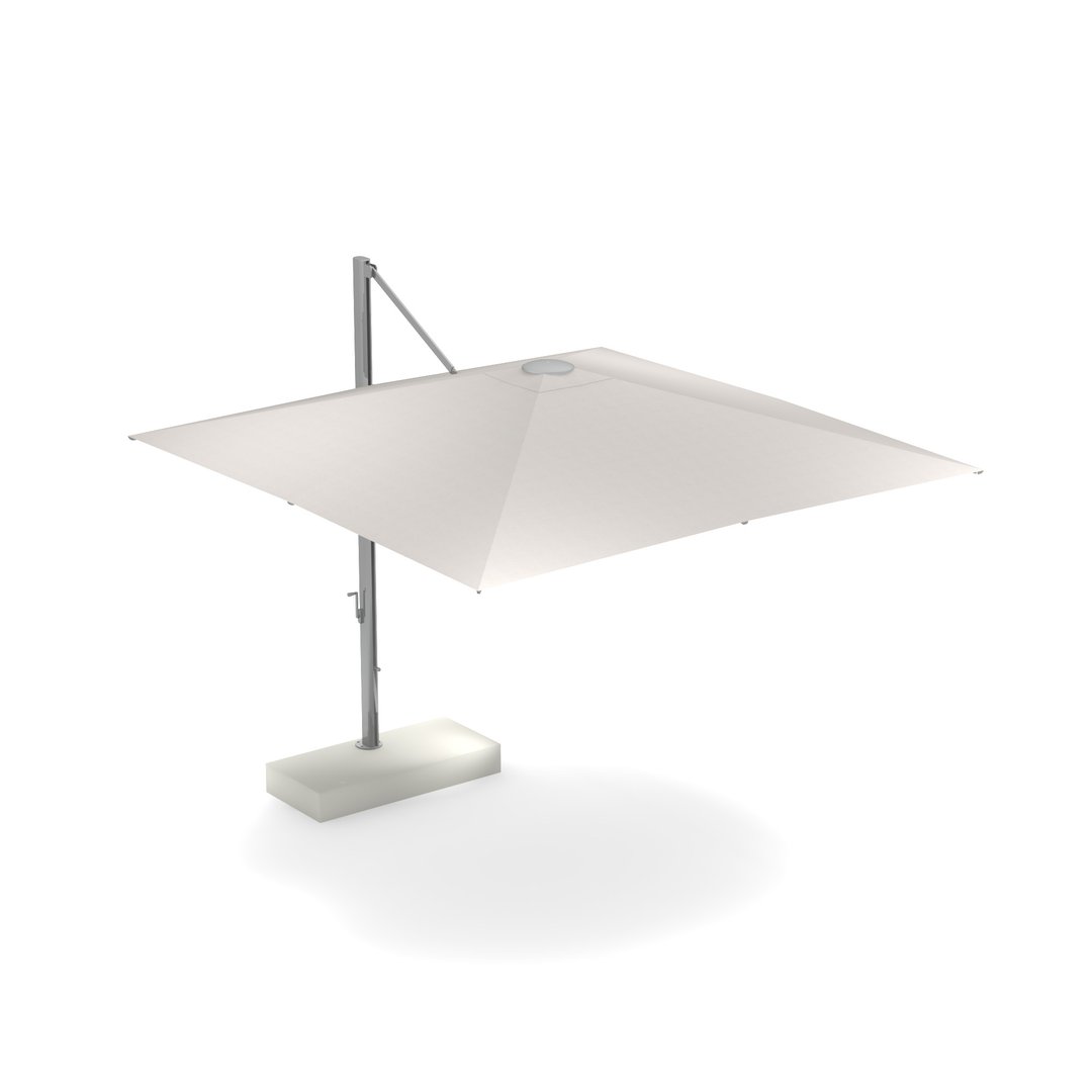 emu 981FG-WT Shade Cantilever Umbrella, 10 ft., square top - 5-1/2" dia. Side Post