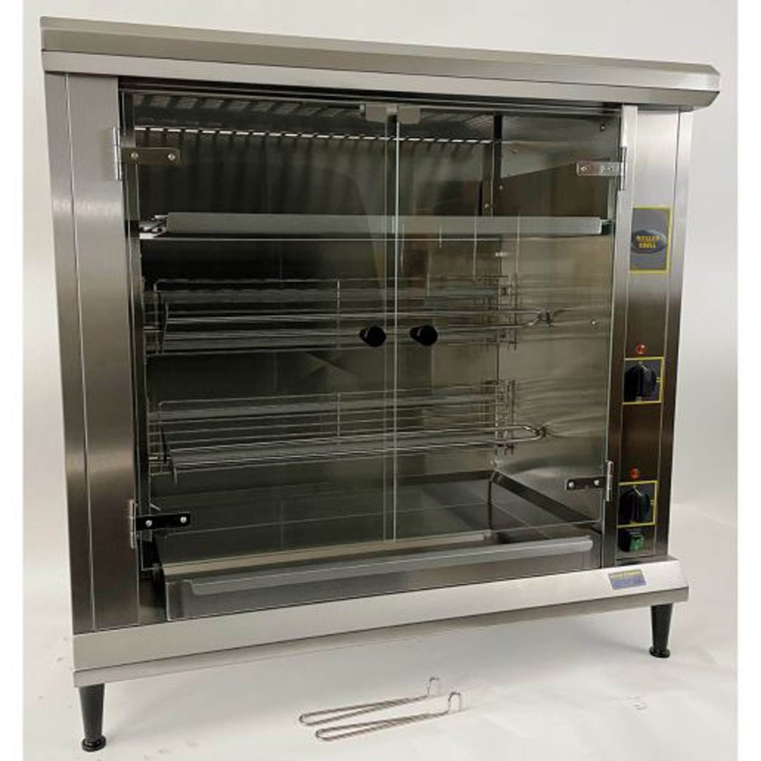 Equipex RBE-8 Electric 2 Spit Rotisserie Roaster With Tinted Safety Glass